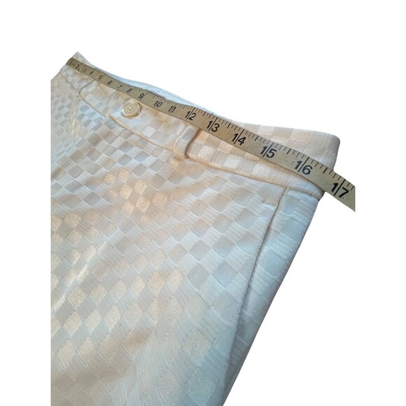 Banana Republic Hampton Pants Women's White Cream Checkerboard Cropped Petite 8 - Picture 7 of 15